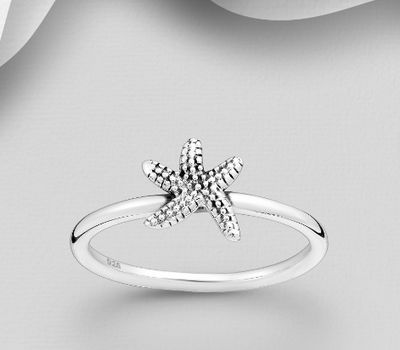 925 Sterling Silver Starfish Ring