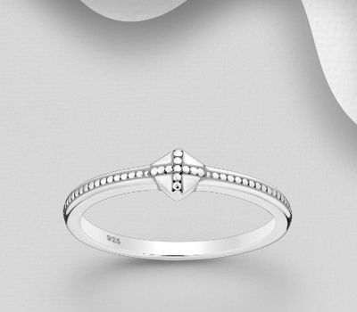 925 Sterling Silver Oxidized Cross Band Ring, 4 mm Wide