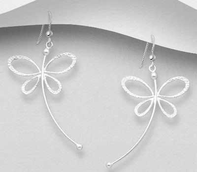 925 Sterling Silver Dragonfly Hook Earrings