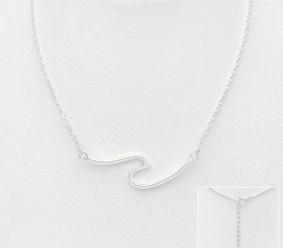 925 Sterling Silver Wave Necklace