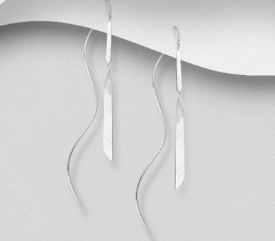 925 Sterling Silver Matt Threader Earrings