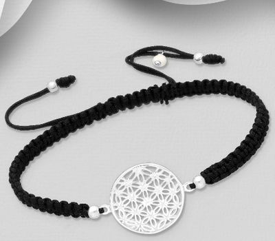 925 Sterling Silver Flower Of Life Bracelet, Beaded with Freshwater Pearls