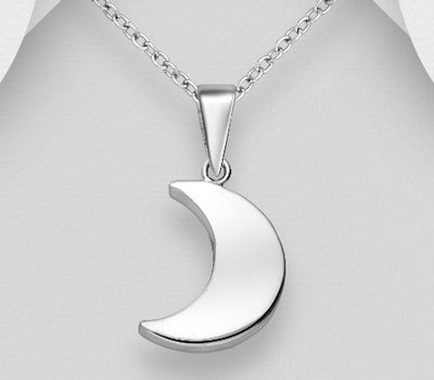 925 Sterling Silver Moon Pendant