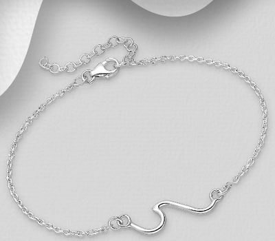 925 Sterling Silver Wave Bracelet