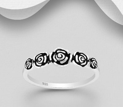 925 Sterling Silver Rose Ring