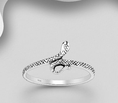 925 Sterling Silver Oxidized Snake Ring