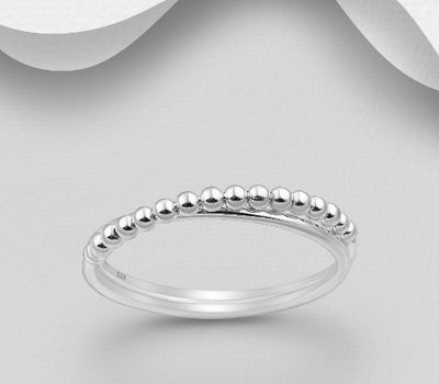 925 Sterling Silver Layered Ball Band Ring