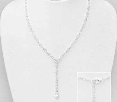 925 Sterling Silver Rhombus and Triangle Necklace