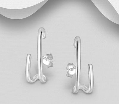 925 Sterling Silver Push-Back Earrings