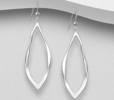 925 Sterling Silver Oval Hook Earrings