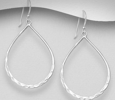 925 Sterling Silver Pear-Shaped Hook Earrings