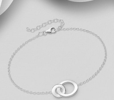 925 Sterling Silver Circle and Links Bracelet