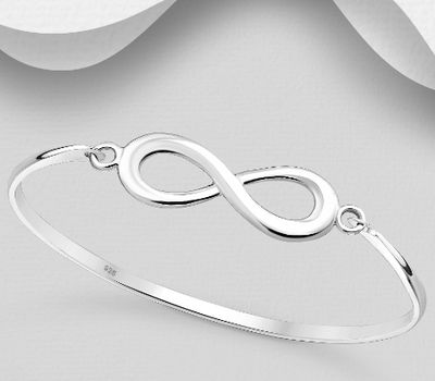 925 Sterling Silver Infinity Bangle