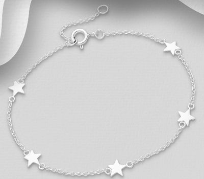 925 Sterling Silver Bracelet with Star Charms