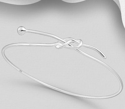 925 Sterling Silver Knot Bangle