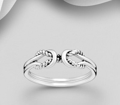 925 Sterling Silver Oxidized Knot Ring