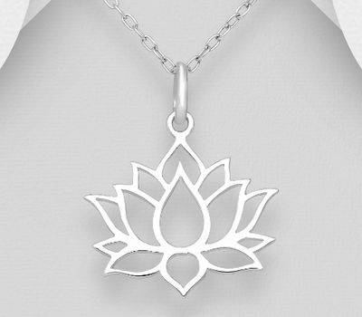 925 Sterling Silver Lotus Pendant