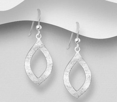 925 Sterling Silver Matt Hook Earrings