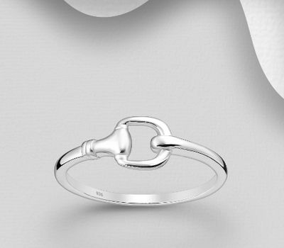 925 Sterling Silver Horse Snaffle Ring