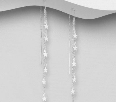 925 Sterling Silver Star Threader Earrings