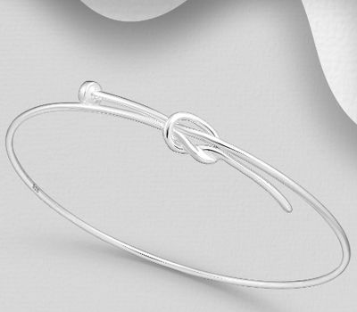 925 Sterling Silver Love Knot Bangle