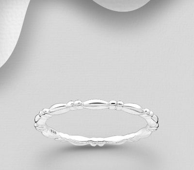 925 Sterling Silver Band Ring, 2 mm Wide.