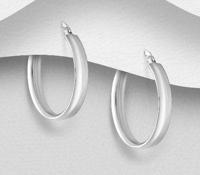 925 Sterling Silver Matt Hoop Earrings