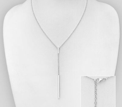 925 Sterling Silver Y Bar Necklace