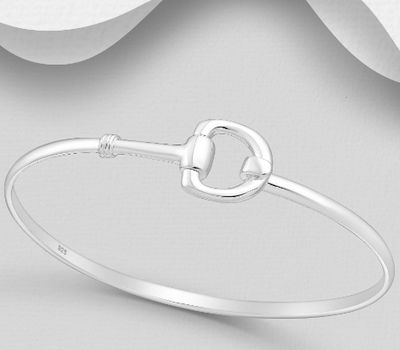 925 Sterling Silver Horse Snaffle Bangle