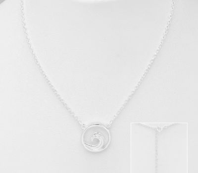 925 Sterling Silver Wave Necklace