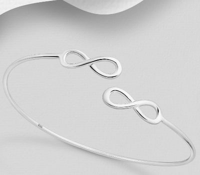 925 Sterling Silver Infinity Cuff Bracelet