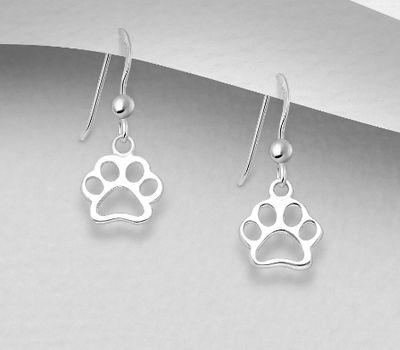 925 Sterling Silver Paw Hook Earrings