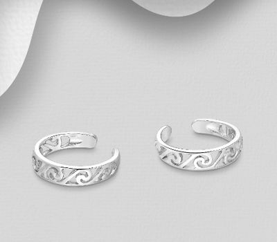 925 Sterling Silver Swirl Ear Cuffs