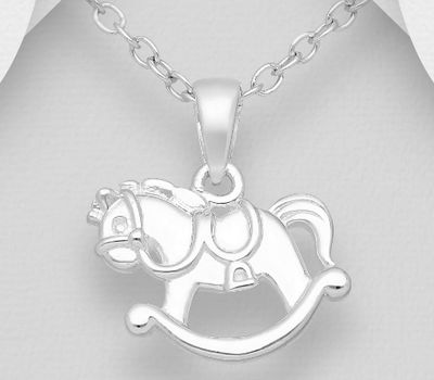 925 Sterling Silver Rocking Horse Pendant