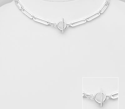 925 Sterling Silver Toggle Clasp Choker