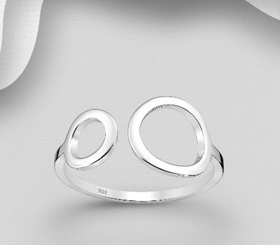 925 Sterling Silver Adjustable Circle Ring