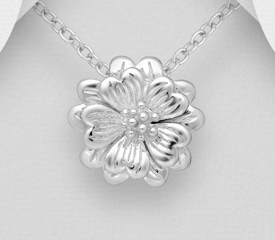 925 Sterling Silver Flower Pendant