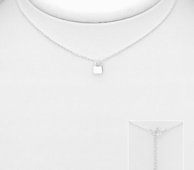 925 Sterling Silver Padlock Choker