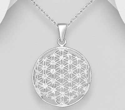 925 Sterling Silver Flower Of Life Pendant