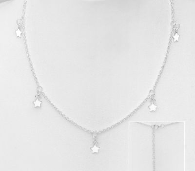 925 Sterling Silver Necklace with Star Charms