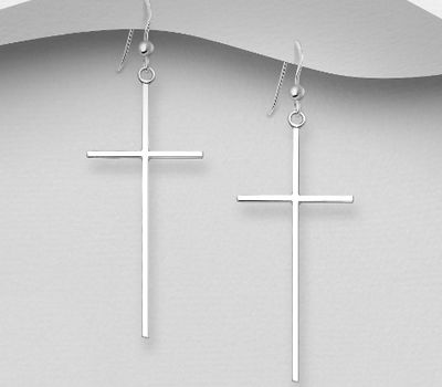 925 Sterling Silver Cross Earrings