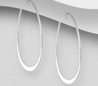 925 Sterling Silver Oval Hoop Earrings