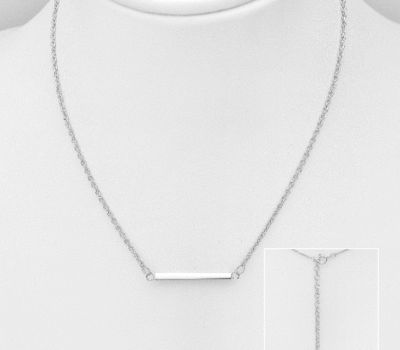 925 Sterling Silver Bar Necklace