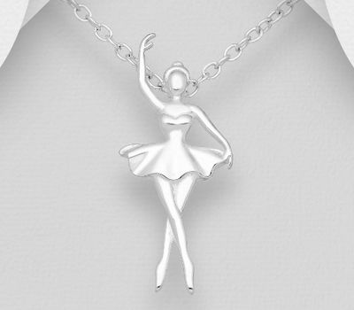 925 Sterling Silver Ballet Dancer Pendant