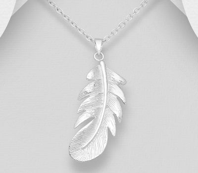 925 Sterling Silver Feather Pendant