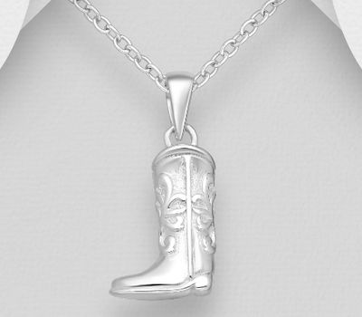 925 Sterling Silver Boot Pendant