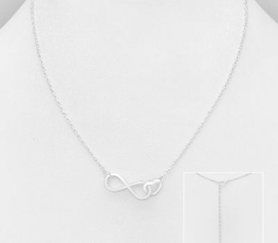 925 Sterling Silver Heart and Infinity Necklace