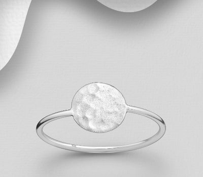 925 Sterling Silver Hammered Circle Ring