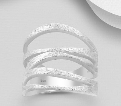 925 Sterling Silver Layered Matt Ring