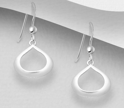 925 Sterling Silver Drop Hook Earrings, PlatingPure Silver And E-Coat